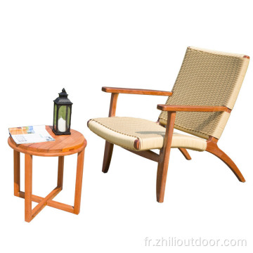 Chaise de jardin en bois Rattan Chaises de terrasse en plein air